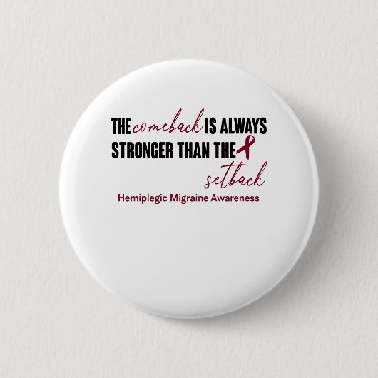 Unterstützung für Hemiplegic Migräne-Bewusstseinss Button (Vorderseite)