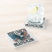 Unterstützung für Ihr Land Glasuntersetzer (Schrägansicht)