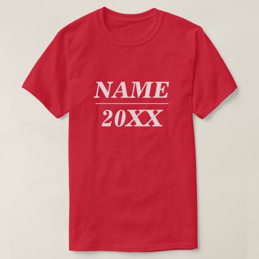 Unterstützung für individuelle Name und Jahr T-Shirt (Design vorne)