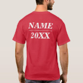 Unterstützung für individuelle Name und Jahr T-Shirt (Rückseite)