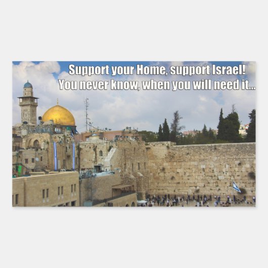 Unterstützung für Israel-Aufkleber Rechteckiger Aufkleber (Vorderseite)