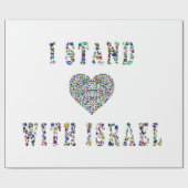 Unterstützung für Israel - Gemstone Lettern Design Geschenkpapier (Flach)