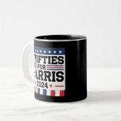 Unterstützung für Kamala Harris 2024 bei Abstimmun Zweifarbige Tasse (Vorderseite Links)