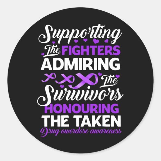 Unterstützung für Kämpfer, die die Überdosierung v Runder Aufkleber (Vorderseite)