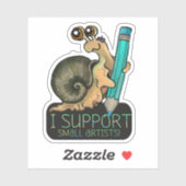 Unterstützung für kleine Künstler Schnecke Aufkleber (Blatt)