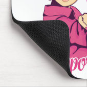 Unterstützung für Krieger Rosie Riveter Brustkrebs Mousepad (Ecke)