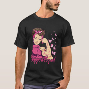 Unterstützung für Krieger Rosie Riveter Brustkrebs T-Shirt