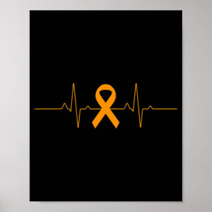 Unterstützung für Leukämie Awareness orange Ribbon Poster