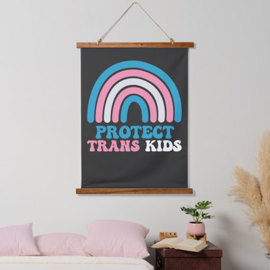 Unterstützung für LGBT-Stolz Schützen von Trans Ki Wandteppich Mit Holzrahmen (Schlafzimmer)