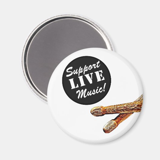 Unterstützung für Live Music Drum Stick Musician B Magnet (Vorderseite/Rückseite)