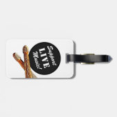 Unterstützung für Musiker der Live Music Drumstick Gepäckanhänger (Rückseite horizontal)