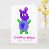 Unterstützung für niedliche Bärenförderung Karte (Gelbe Blume)