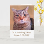 Unterstützung für niedlichen Kätzchenkrebs Karte (Gelbe Blume)