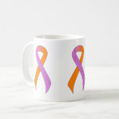 Unterstützung für Orchid und Orange Ribbon Kaffeetasse (Vorderseite Links)