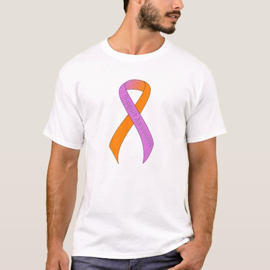 Unterstützung für Orchid und Orange Ribbon T-Shirt (Vorderseite)