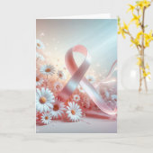 Unterstützung für rosa Ribbon-Brustkrebs Karte (Gelbe Blume)