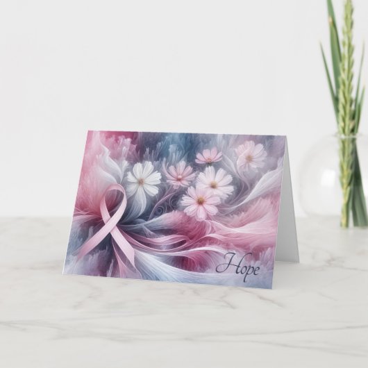 Unterstützung für rosa Ribbon-Brustkrebs Karte (Vorderseite)