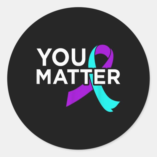 Unterstützung für Selbstmordgedanken Grafisch Runder Aufkleber (Vorderseite)