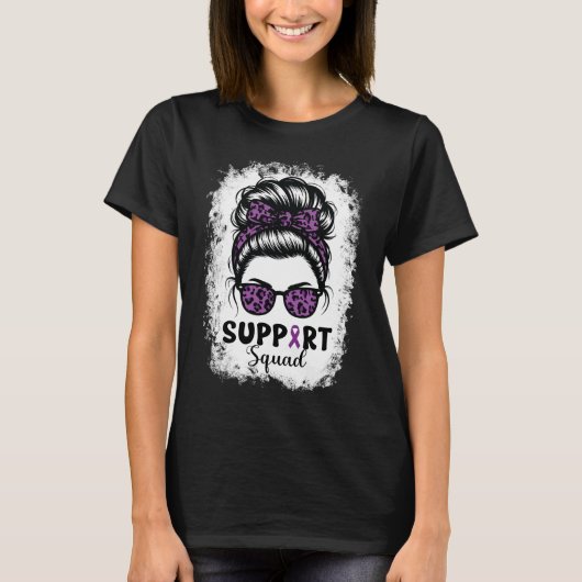 Unterstützung für Squad Messy Bun Lila Warrior T-Shirt (Vorderseite)