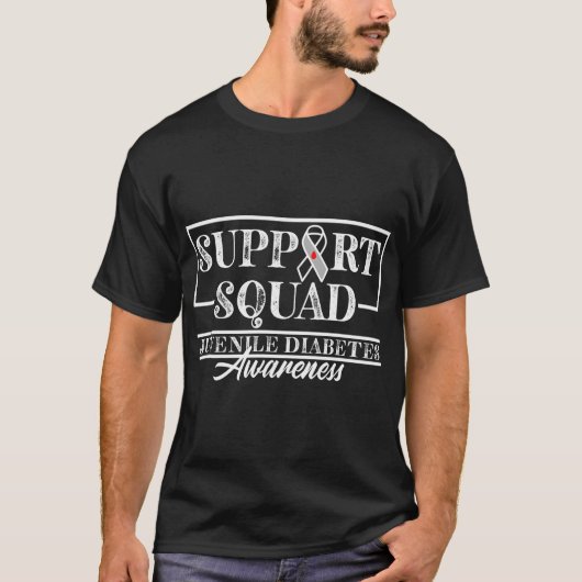 Unterstützung für Squad T1D Typ 1 Diabetes-Sensibi T-Shirt (Vorderseite)