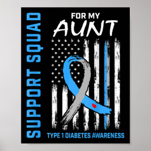 Unterstützung für Squad Tante Typ 1 Diabetes-Warnh Poster