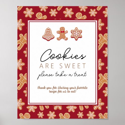 Unterstützung für Table Sign Cookie Exchange Party Poster (Vorne)