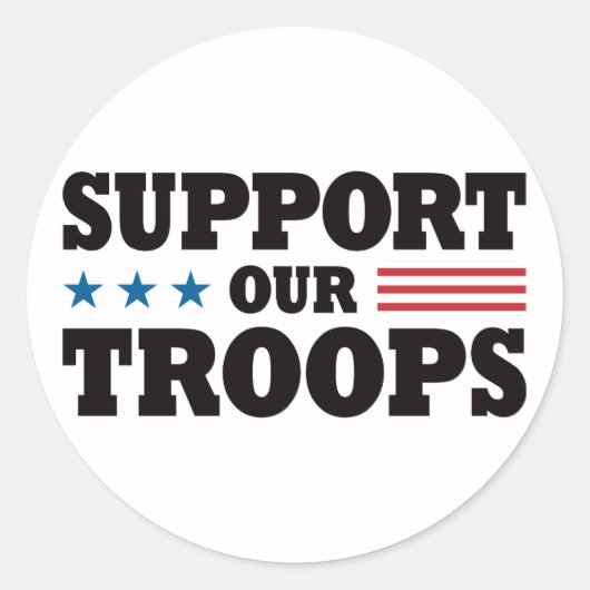 Unterstützung für unsere Truppen - Schwarz Runder Aufkleber (Vorderseite)