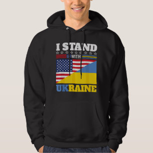 Unterstützung Ich stehe hinter Ukraine Amerikanisc Hoodie