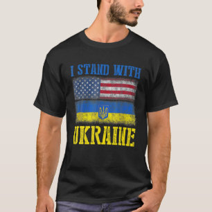 Unterstützung Ich stehe mit Ukraine Amerikanische T-Shirt