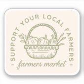 Unterstützung Ihrer lokalen Bauer-Marktlogik Aufkleber (Vorderseite)