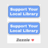 Unterstützung Ihrer lokalen Bibliothek - Blau Aufkleber (Blatt)