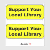 Unterstützung Ihrer lokalen Bibliothek - Gelb Aufkleber (Blatt)