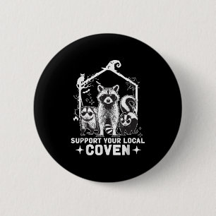 Unterstützung Ihres Coven Raccoon Opossum Skunk Ha Button
