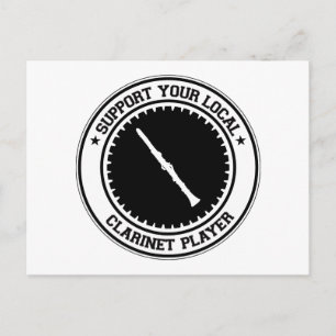 Unterstützung Ihres lokalen Klarinettenspielers Postkarte