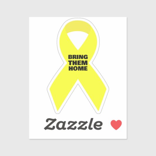 UNTERSTÜTZUNG ISRAEL - Gelbe Schleife bringt sie j Aufkleber (Blatt)