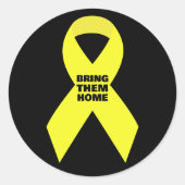 UNTERSTÜTZUNG ISRAEL - Gelbe Schleife bringt sie j Runder Aufkleber (Vorderseite)