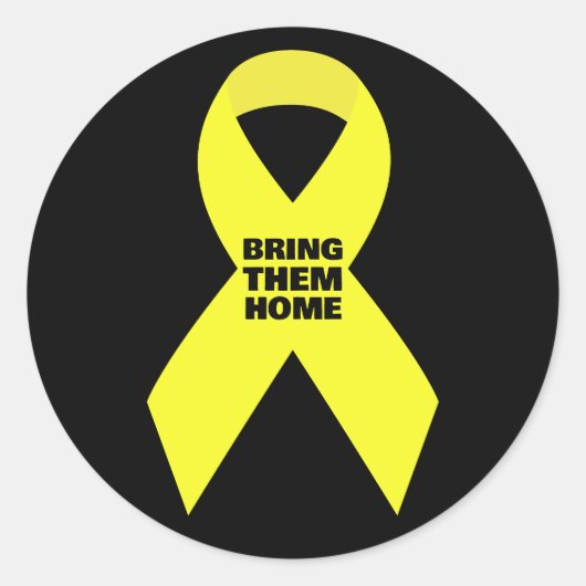 UNTERSTÜTZUNG ISRAEL - Gelbe Schleife bringt sie j Runder Aufkleber (Vorderseite)