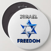 Unterstützung Israels, Freiheit, mit Israel stehen Button (Vorne & Hinten)