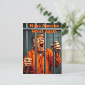 Unterstützung Kamala Walz Justiz Trump Funny Satir Postkarte (Stehend Vorderseite)