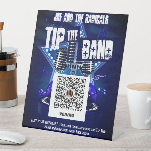 Unterstützung lokaler Band Venmo Pedestal-Zeichen Sockelschild (In Situ)