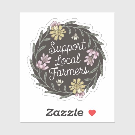 Unterstützung lokaler Bauer Aufkleber (Blatt)