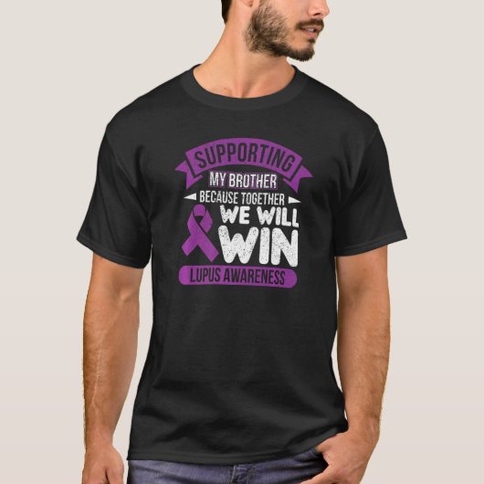 Unterstützung meines Bruders Lupus Awareness Ribbo T-Shirt (Vorderseite)
