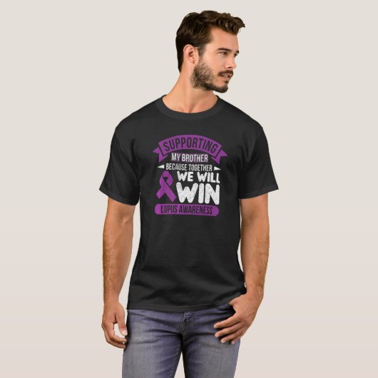 Unterstützung meines Bruders Lupus Awareness Ribbo T-Shirt (Vorne ganz)