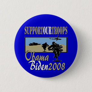 Unterstützung Obama Biden unsere Truppen Button