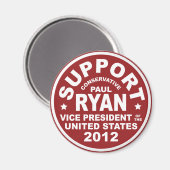 Unterstützung Paul Ryan Vice President Siegel Magnet (Vorderseite/Rückseite)