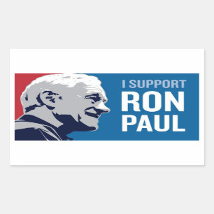 Unterstützung Ron Paul Rechteckiger Aufkleber