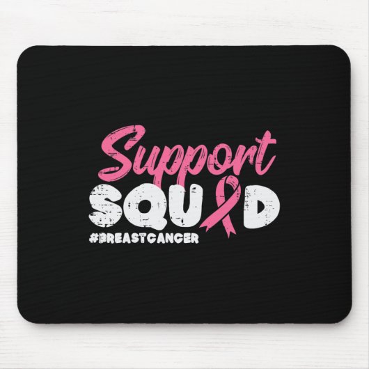 Unterstützung Squad Breast Cancer Awareness Ribbon Mousepad (Vorne)