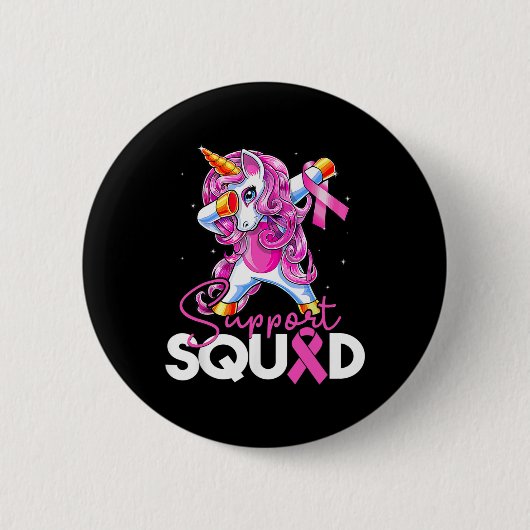 Unterstützung Squad Brustkrebs Bewusstsein rosa Ei Button (Vorderseite)