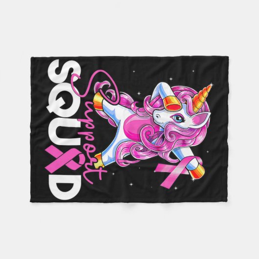 Unterstützung Squad Brustkrebs Bewusstsein rosa Ei Fleecedecke (Vorderseite (Horizontal))
