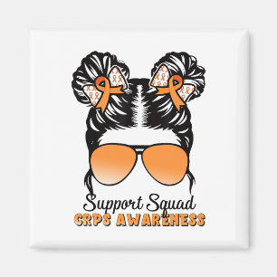 Unterstützung Squad Crps Awareness Messy Bun Orang Magnet